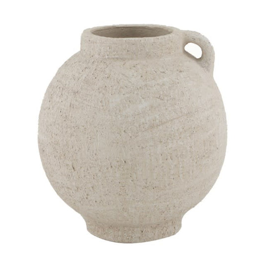 Terracotta vaas wit decoratieve vaas 24,5 cm