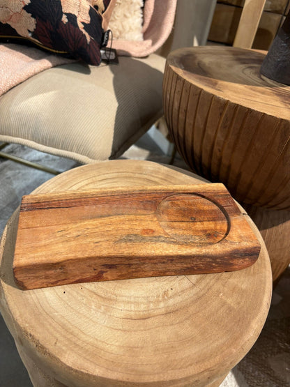 Acacia serveerplank met kopjeshouder FSC 100% 22 cm