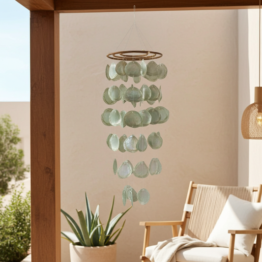Capiz mobile hanger XL groen 70 cm decoratie