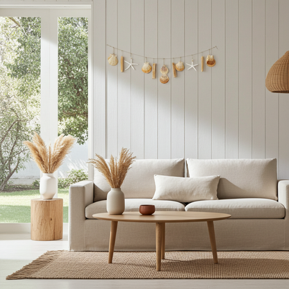 Drijfhout schelpen slinger naturel set van 3 70 cm decoratie