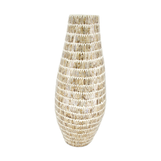 Capiz bamboe vaas bruin FSC 100% hoge vaas 58 cm