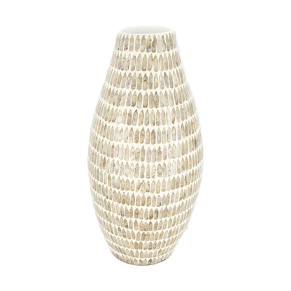 Capiz bamboe vaas 46 cm bruin FSC 100% hoge decoratieve vaas voor droogbloemen en kunsttakken in interieurstijl