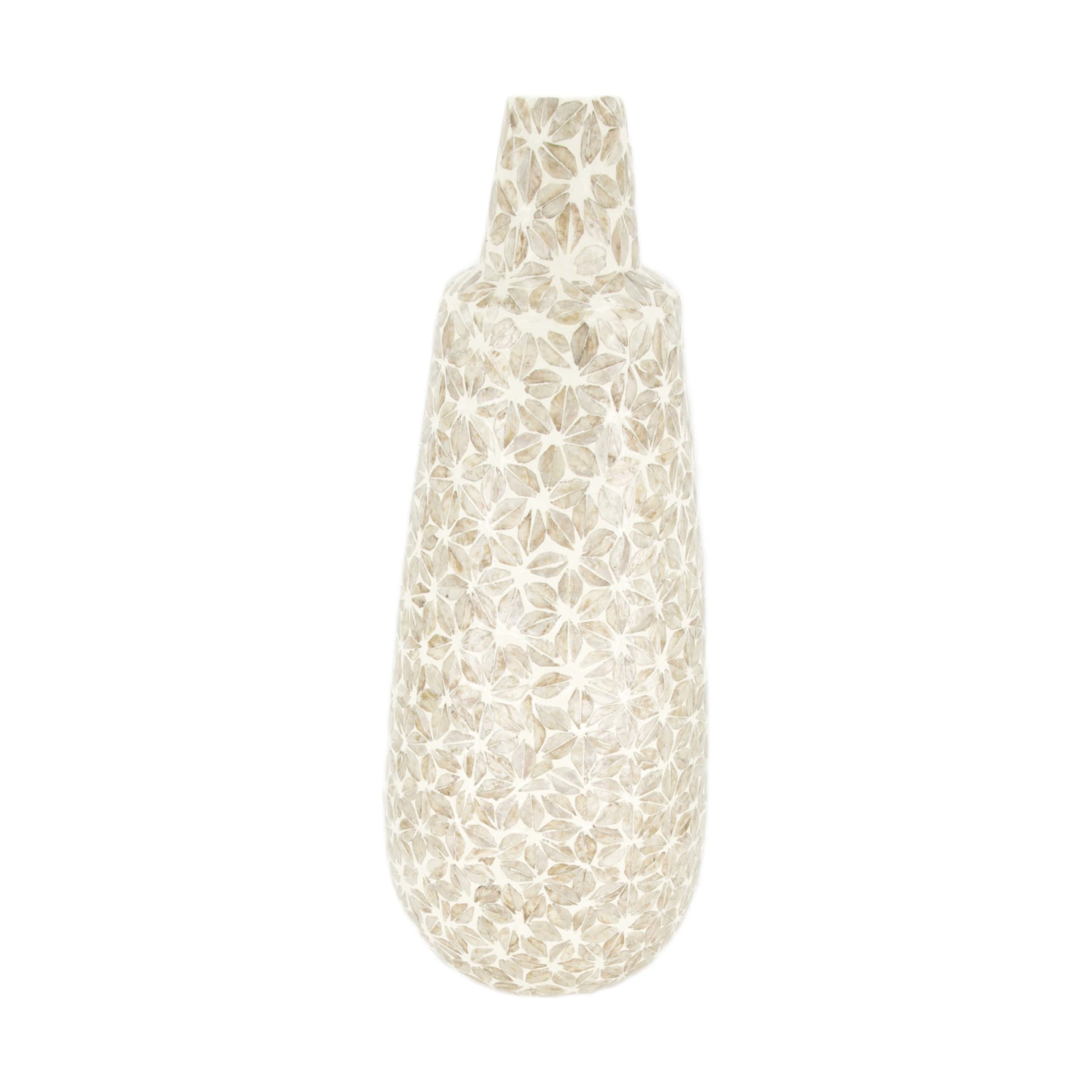 Capiz bamboe vaas 56 cm bruin FSC 100% hoge decoratieve vaas voor interieur met natuurlijke uitstraling