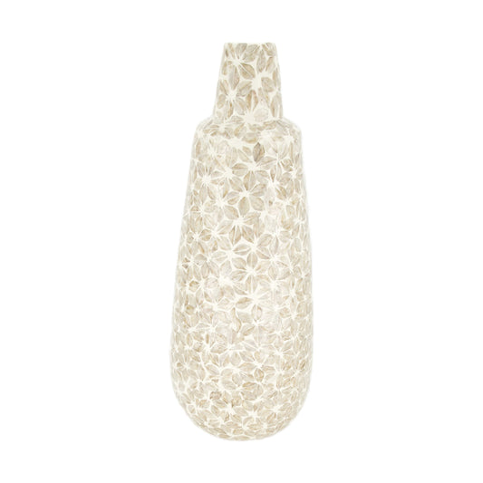Capiz bamboe vaas 56 cm bruin FSC 100% hoge decoratieve vaas voor interieur met natuurlijke uitstraling