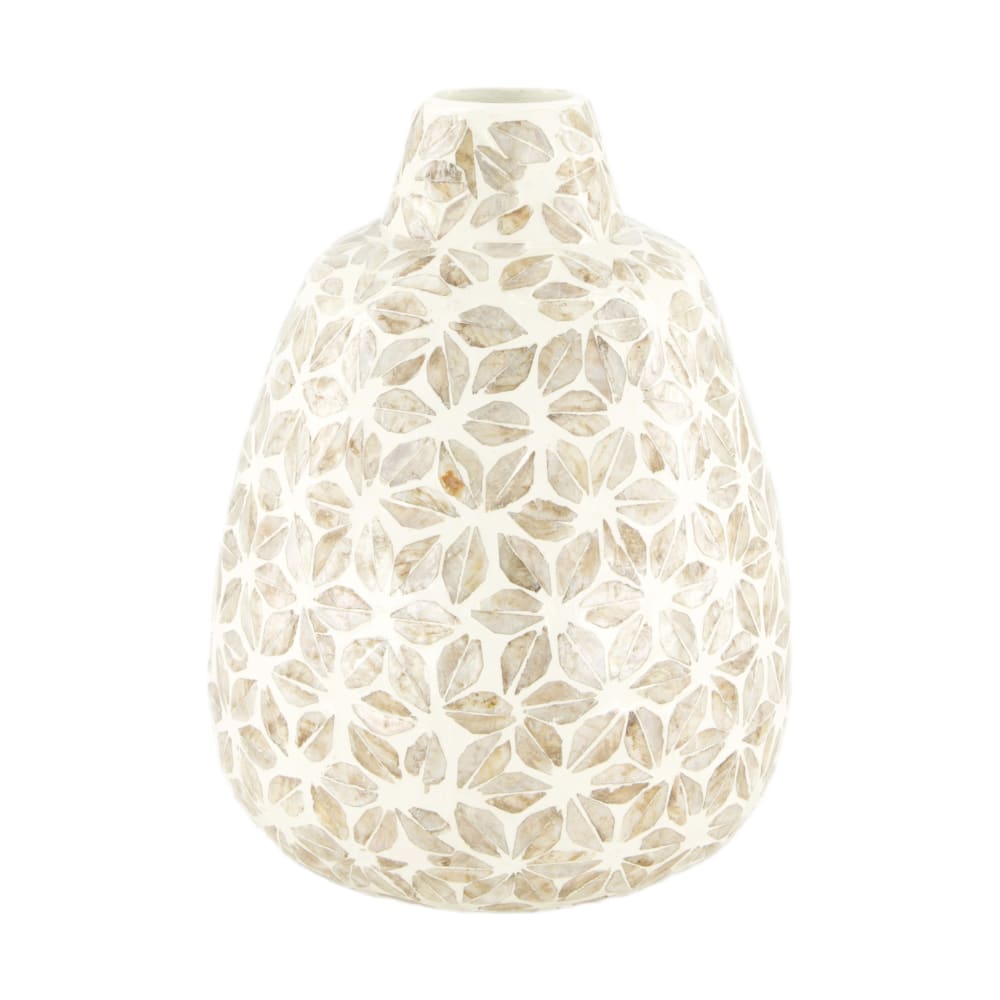 Capiz bamboe vaas 29 cm bruin FSC 100% decoratieve vaas met natuurlijke en organische uitstraling