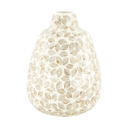 Capiz bamboe vaas 29 cm bruin FSC 100% decoratieve vaas met natuurlijke en organische uitstraling