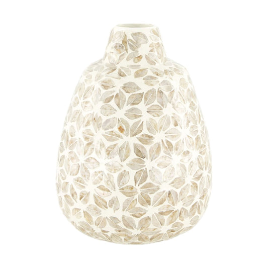 Capiz bamboe vaas 29 cm bruin FSC 100% decoratieve vaas met natuurlijke en organische uitstraling