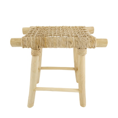 Teakhouten kruk naturel FSC 100% decoratieve kruk