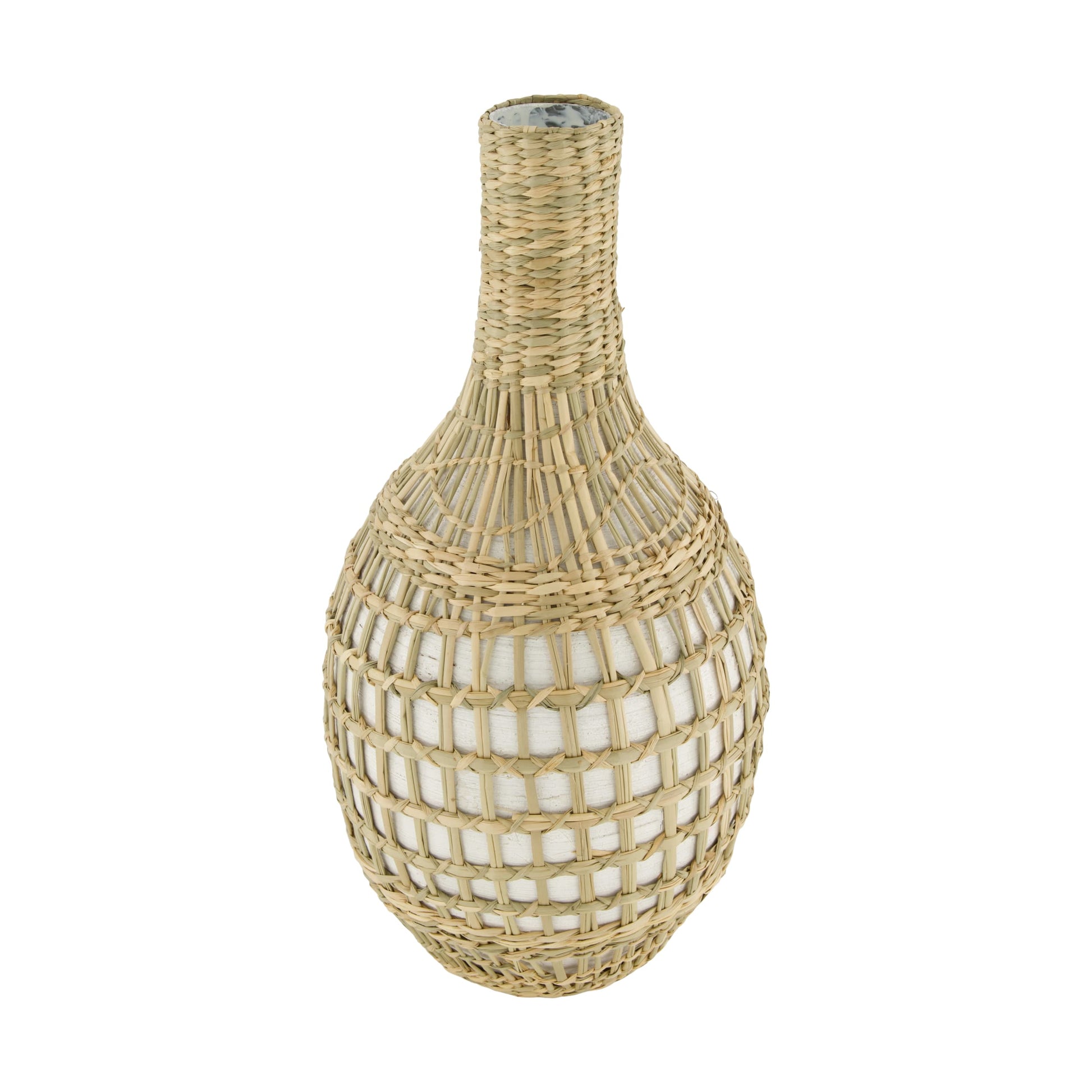 Zeegras bamboe vaas naturel hoge decoratieve vaas