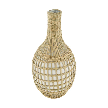 Zeegras bamboe vaas naturel hoge decoratieve vaas