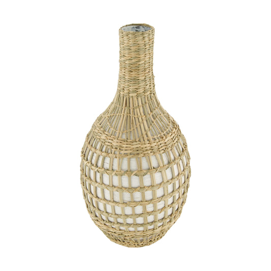 Zeegras bamboe vaas naturel hoge decoratieve vaas