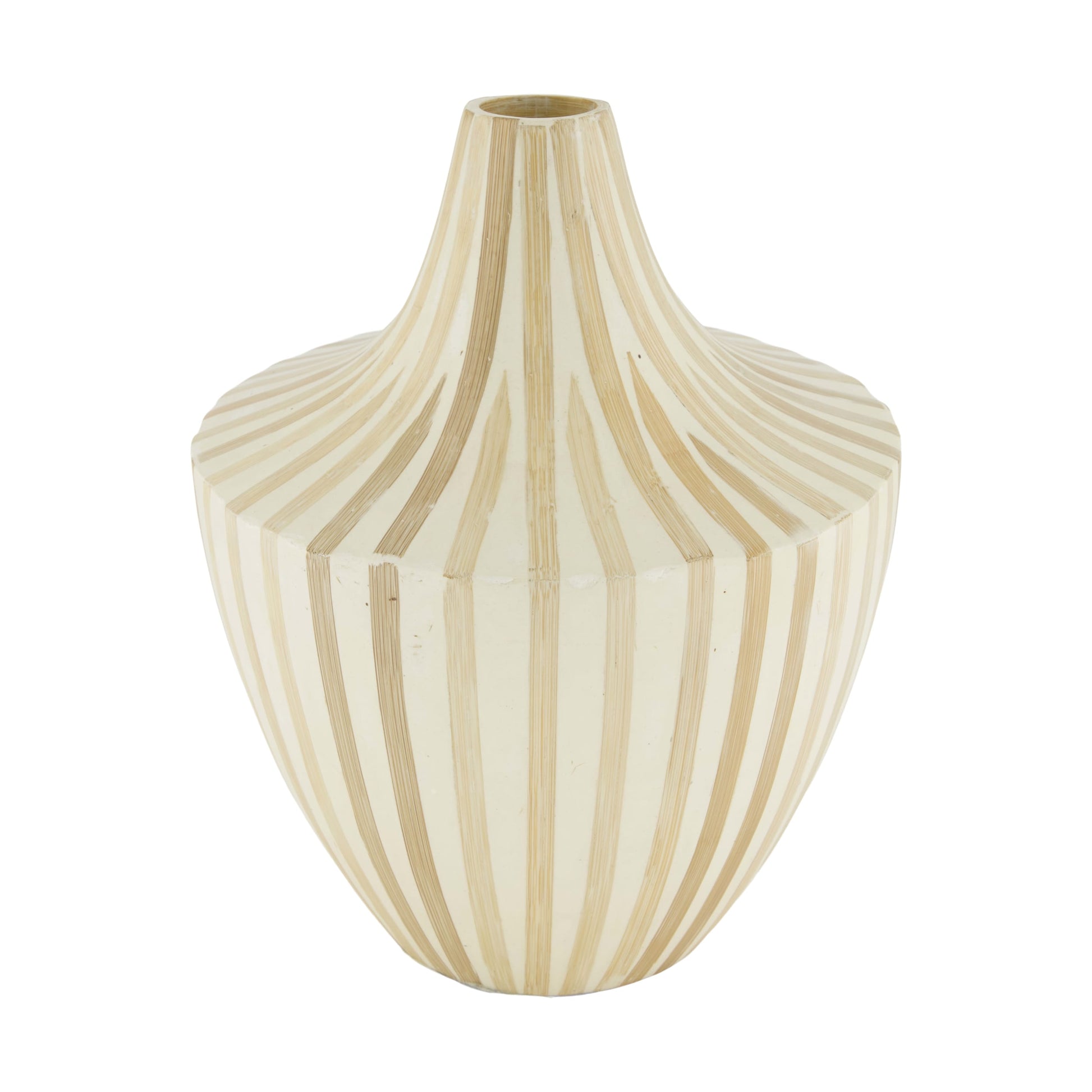 Bamboe vaas crème FSC 100% decoratieve vaas 31 cm