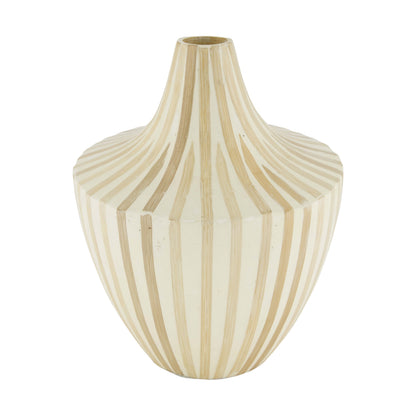 Bamboe vaas crème FSC 100% decoratieve vaas 31 cm