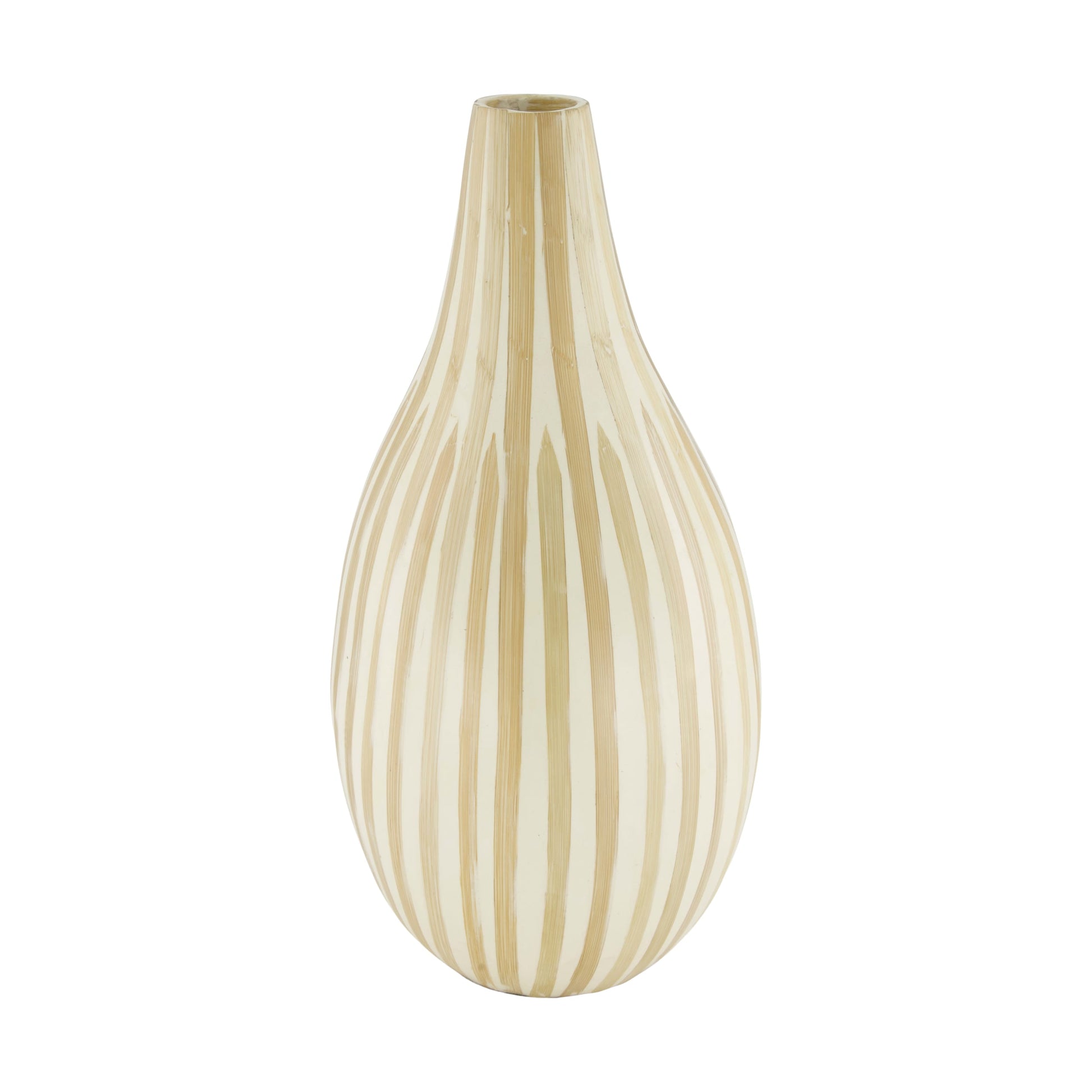 Bamboe vaas crème FSC 100% decoratieve vaas 43 cm