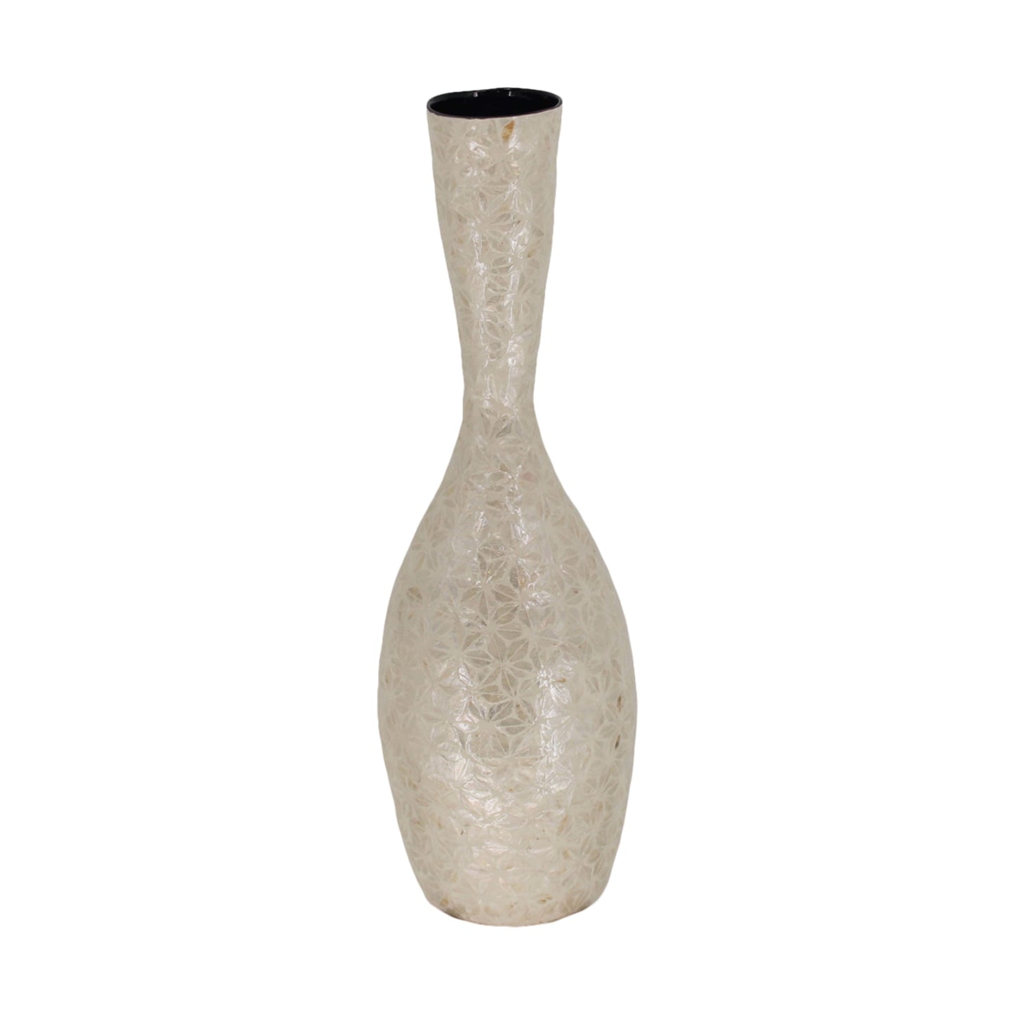 Capiz bamboe vaas wit FSC 100% hoge vaas 68 cm
