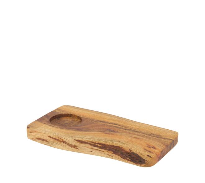 Acacia serveerplank met kopjeshouder FSC 100% 22 cm
