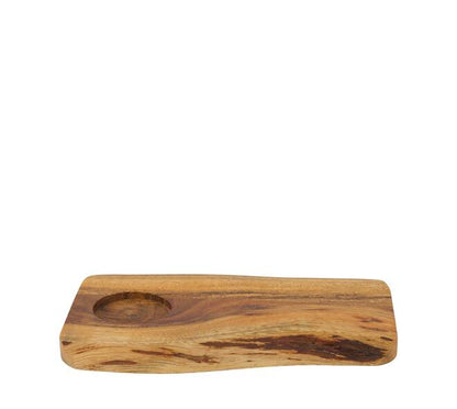 Acacia serveerplank met kopjeshouder FSC 100% 22 cm