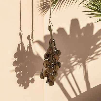 Hanger tak met coco bol naturel 65 cm wanddecoratie
