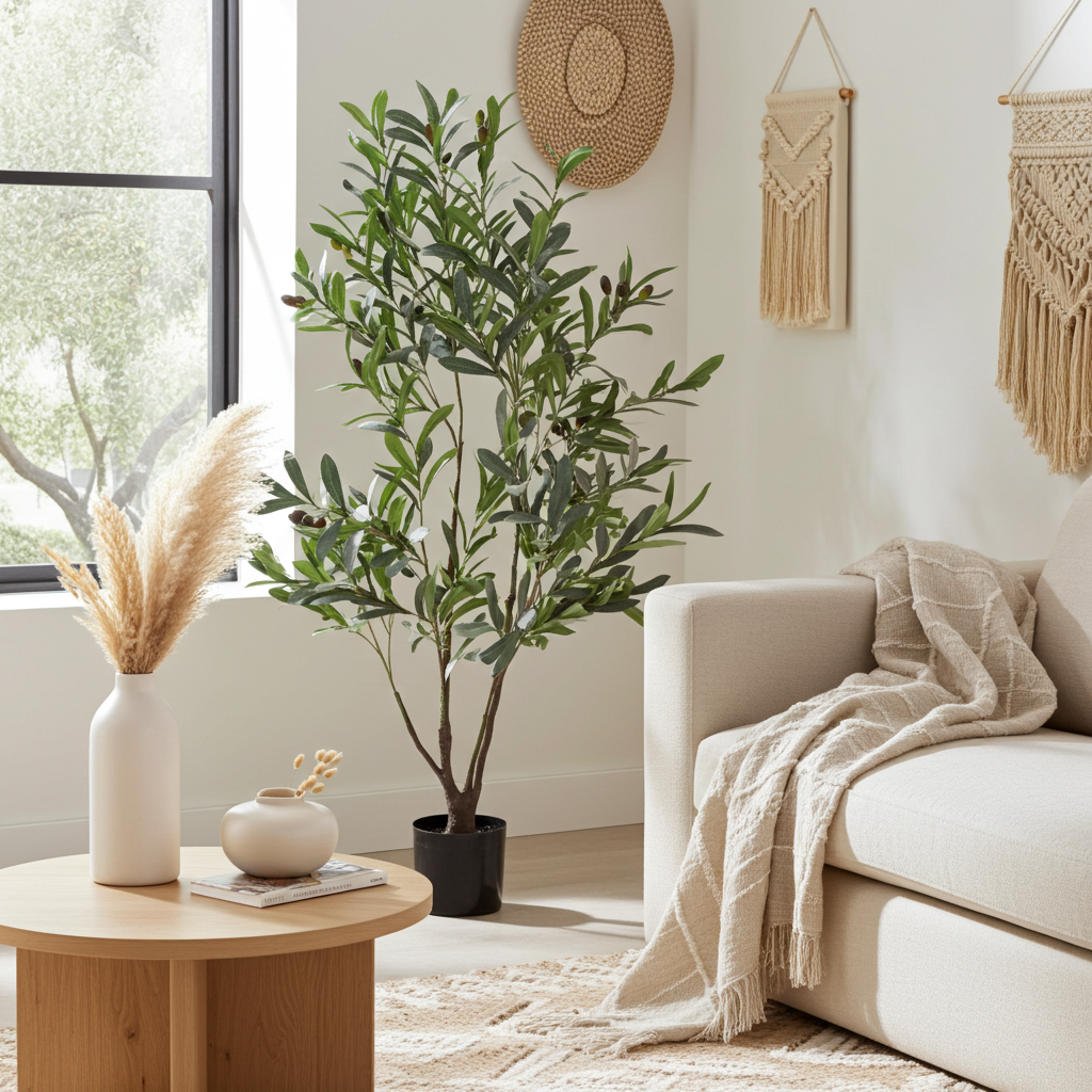 Kunst olijfboom groen 120 cm realistische kunstplant