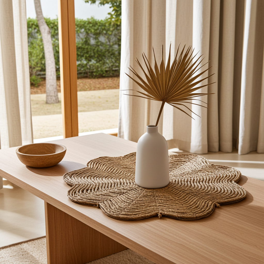 Placemat bloemvorm XL bruin Ø58 cm decoratie tafel