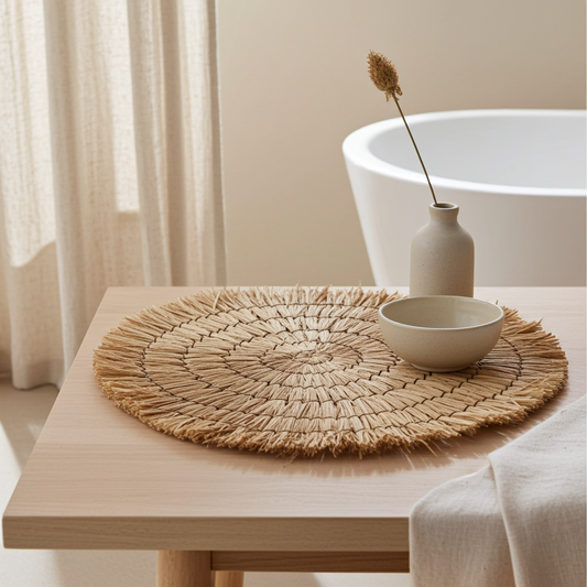 Placemat rond raffia naturel Ø28 cm
