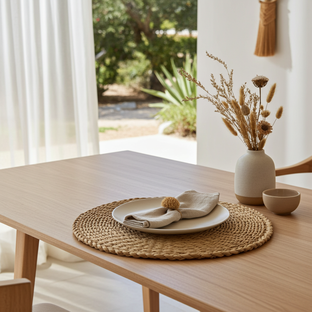Placemat rond zeegras naturel Ø37 cm