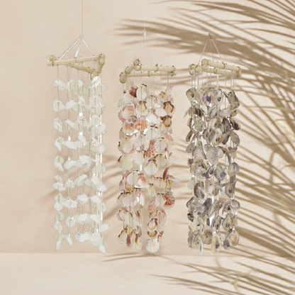 Schelp mobile hanger naturel set van 3 69 cm decoratie
