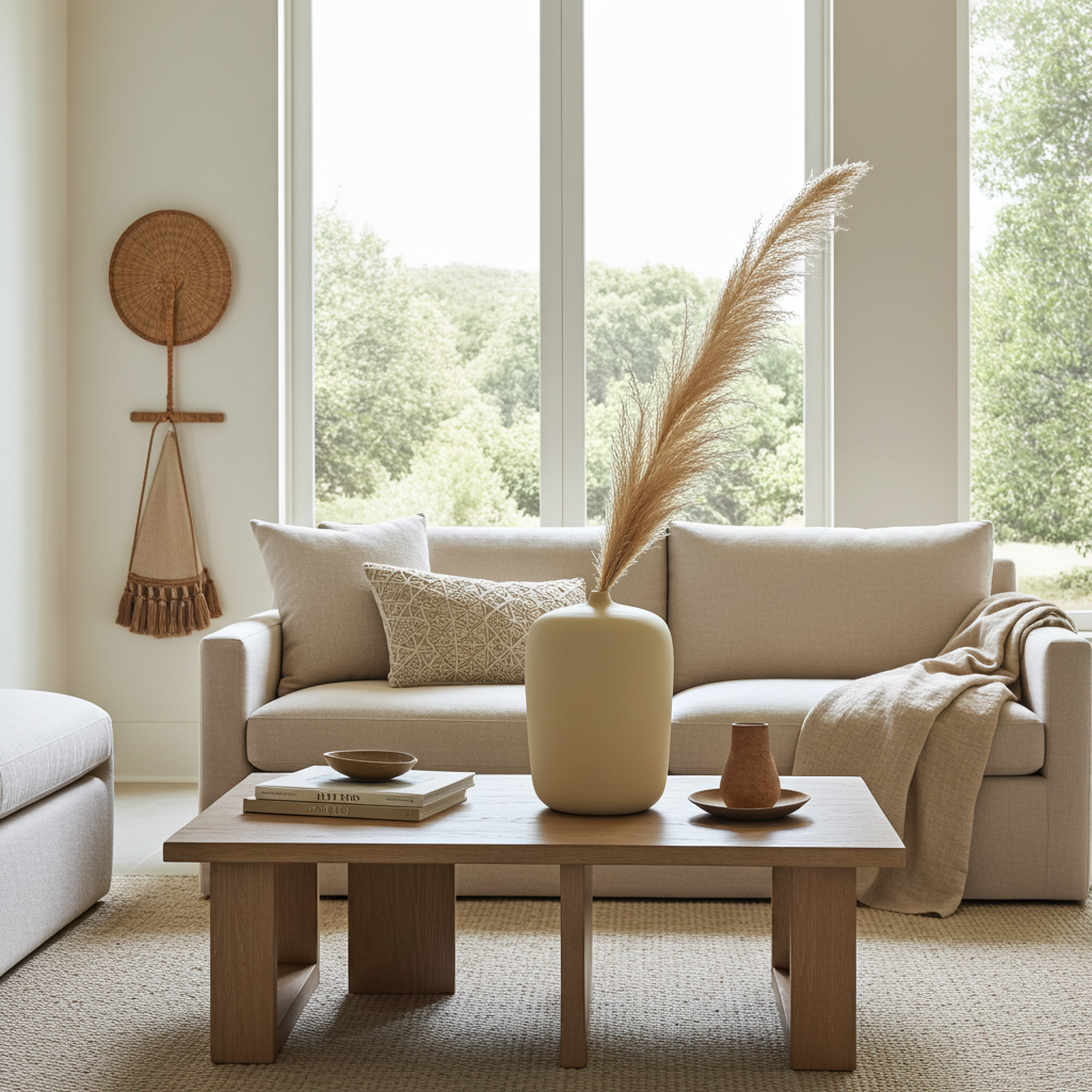 Terracotta vaas beige decoratieve vaas 34 cm