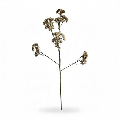 Breng een warme en natuurlijke sfeer in huis met de Achillea kunsttak in crème van Youna Label. Deze decoratieve kunsttak van 60 cm heeft fijne bloemdetails en is prachtig als losse tak in een vaas of gecombineerd als vol boeket. Een stijlvolle kunstbloem voor de woonkamer, eettafel, kast of dressoir.