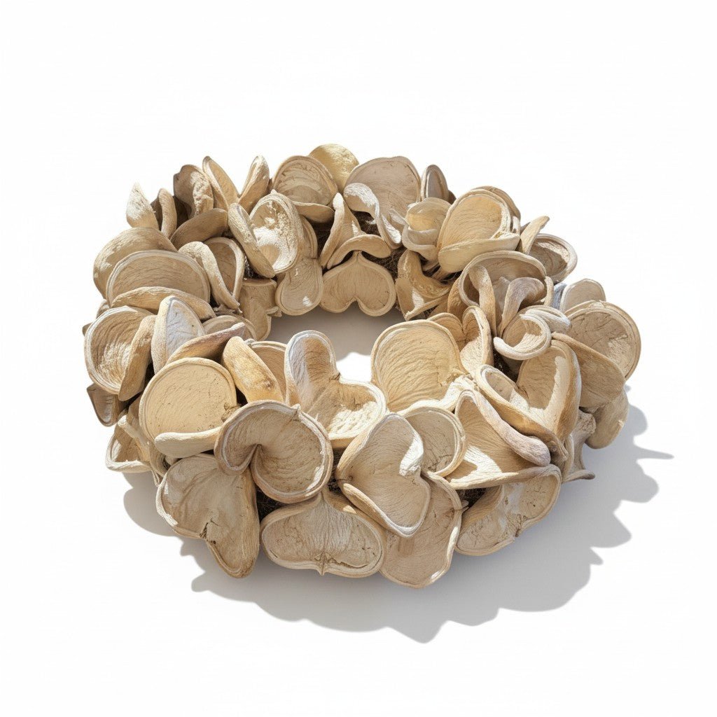 Decoratieve krans van natuurlijke elementen naturel – 55 cm - Youna Label