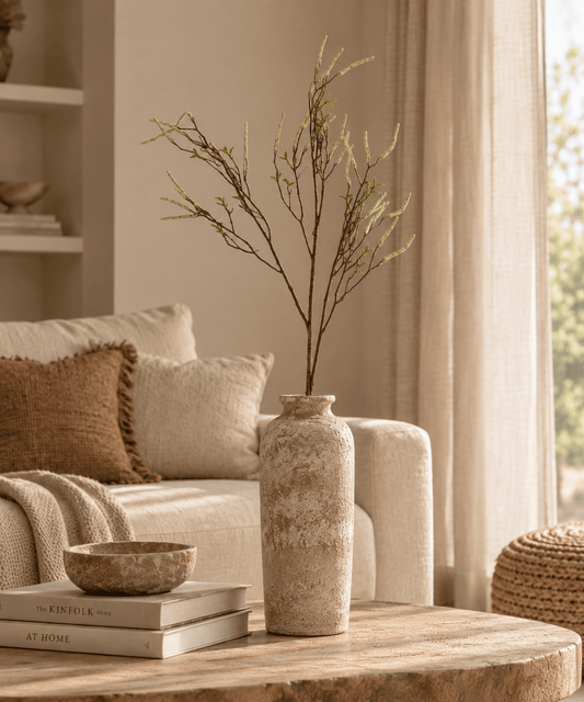 Decoratieve kunsttak naturel/groen – 108 cm - Youna Label