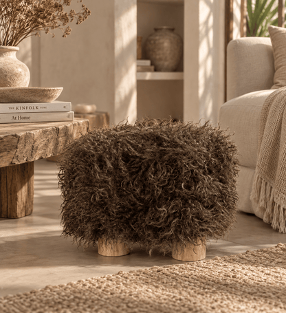 Fluffy krukje donkerbruin – 38x38x28 cm - Youna Label