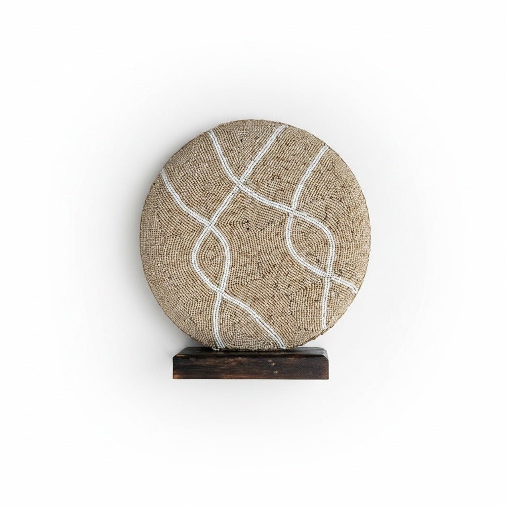 Handgemaakt kralenornament Bali Wave naturel/wit – S, M & L - Youna Label