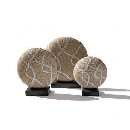 Handgemaakt kralenornament Bali Wave naturel/wit – S, M & L - Youna Label