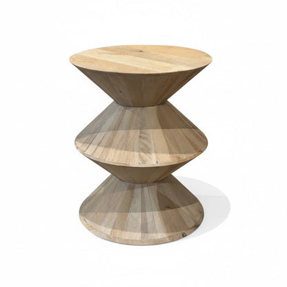 Houten bijzettafel organische vorm naturel – 40x50 cm - Youna Label