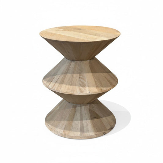 Houten bijzettafel organische vorm naturel – 40x50 cm - Youna Label