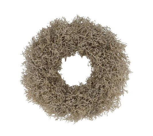 Natuurlijke decoratiekrans wit/naturel – 55x55x13 cm - Youna Label