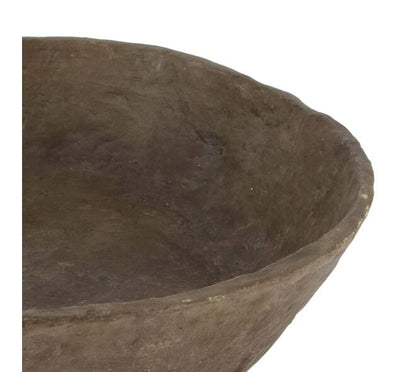 Ronde papier-maché schaal bruin – 38x38x8 cm - Youna Label