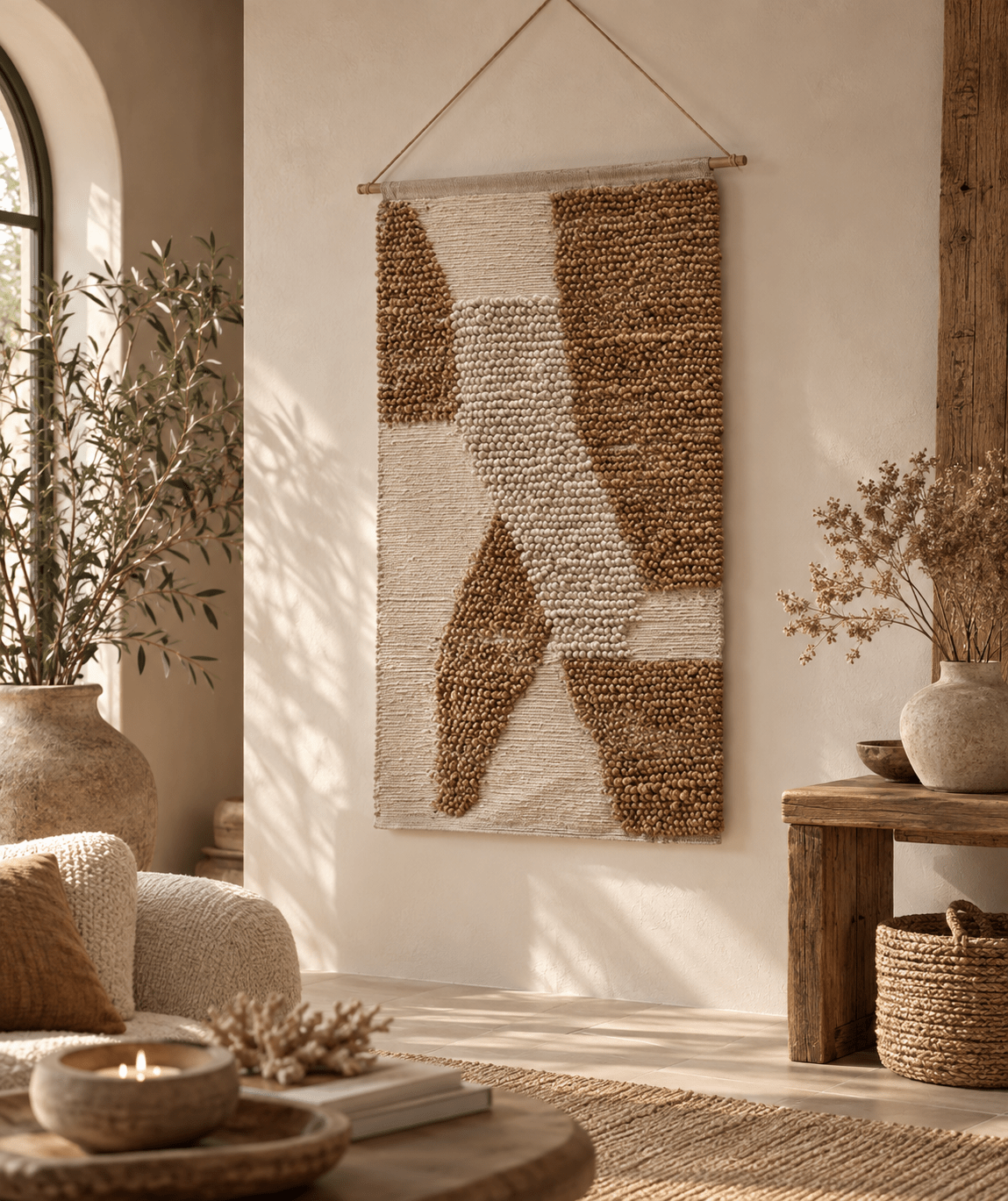 XL wandkleed van jute naturel – 78x118 cm - Youna Label